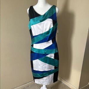 NWT JAX Color Block MIDI Dress Size 12